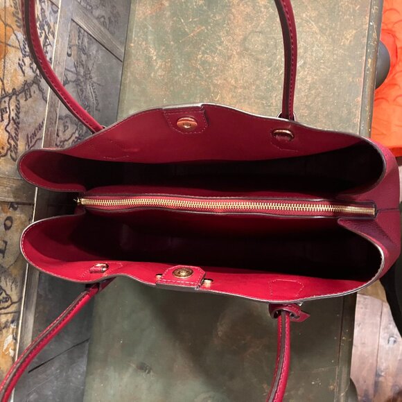 Michael Kors Mercer Medium Pebbled Leather Burgundy Tote - Picture 7 of 9